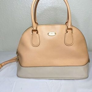 Coach Cora Dome Satchel Leather Peach and Cream Handbag- P0004